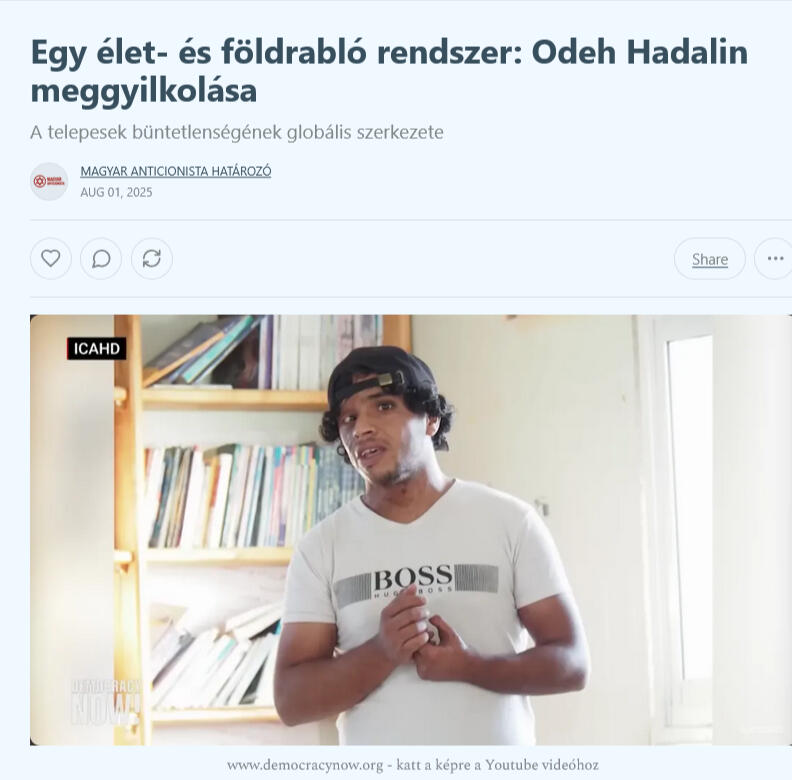 Egy élet‑ és földrabló rendszer: Odeh Hadalin meggyilkolása